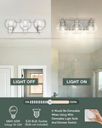 Bathroom Light Fixtures, 3-Light Brushed Nickel Vanity Light, Modern Wall - Image 4