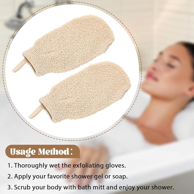30 Pcs Exfoliating Shower Gloves Stretchable Ramie Bath Mitts - Image 5