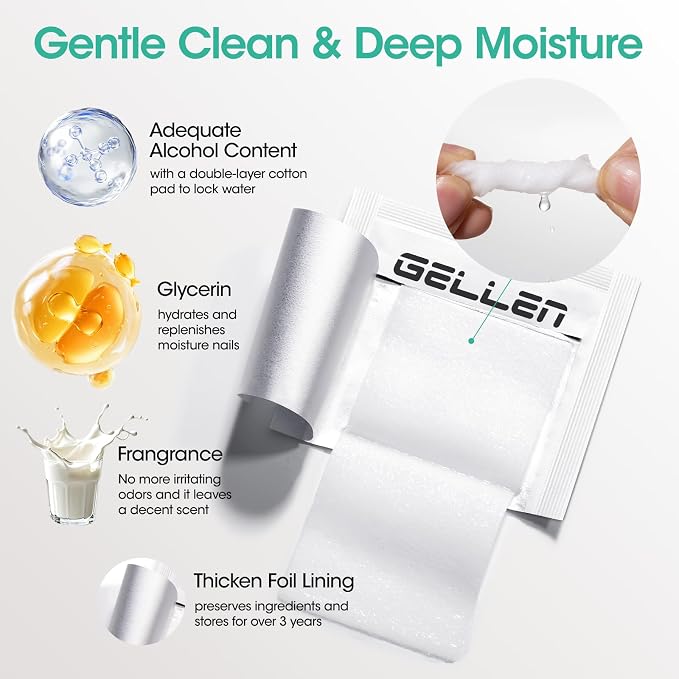 Gellen 400 Pack Nail Prep Cleanser Pads, Alcohol Pads - Image 3
