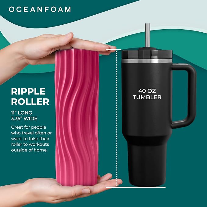 Oceanfoam Ripple Travel Foam Roller Firm Mini Foam Roller - Image 2
