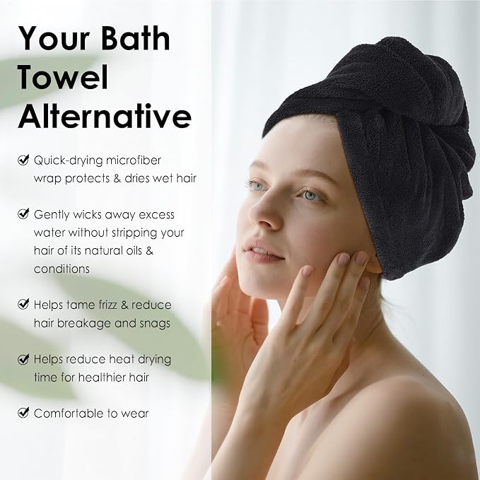 SINLAND Microfiber Hair Drying Cap Hair Towel Turban Twist - Image 5