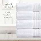 Springtree Home 100% Cotton Bath Towel Set of 4 | Super Soft & Absorbent - Image 2