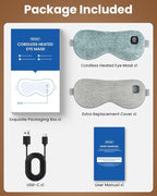 Cordless Heated Eye Mask with 1500mAh Large Battery, 4 Heat Levels & 100% - Image 9