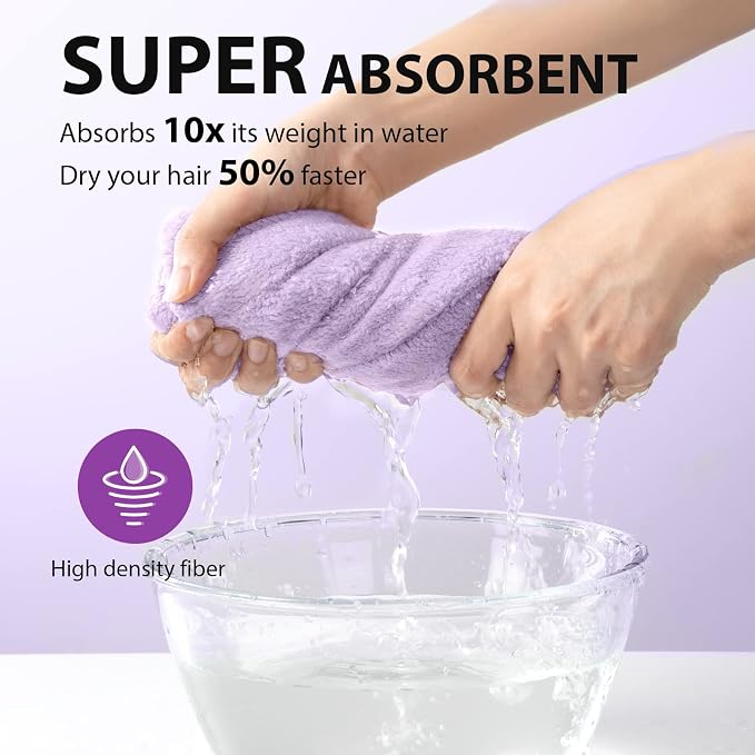 YFONG Larger Microfiber Hair Towel Wrap - Image 2
