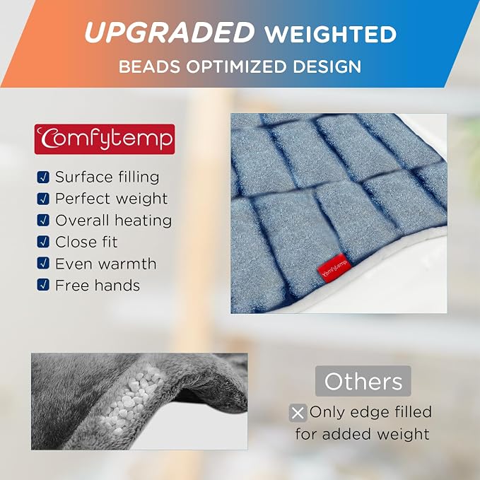 Comfytemp Heating Pad for Neck and Shoulders and Back, 2.6lb Weighted Electric - Image 3