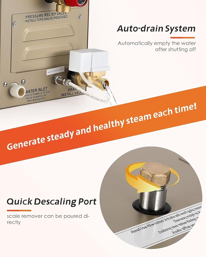 Steam Shower Generator Kit 6KW for Bath Sauna SPA, Aromatherapy Steam Head - Image 4