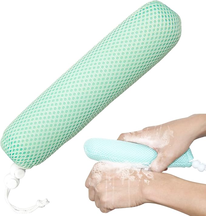 Bath Brush Head with Sponge, Back Scrubber Bath Mesh Bath Body Brush Head by KkaFFeHealth
