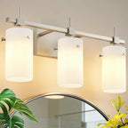 SOLFART Brushed Nickel Bathroom Light Fixtures, 3-Light Modern Vanity Light by SOLFART
