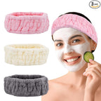 Microfiber Spa Headband 3-Pack, Soft Terry Cloth Headband by Unknown
