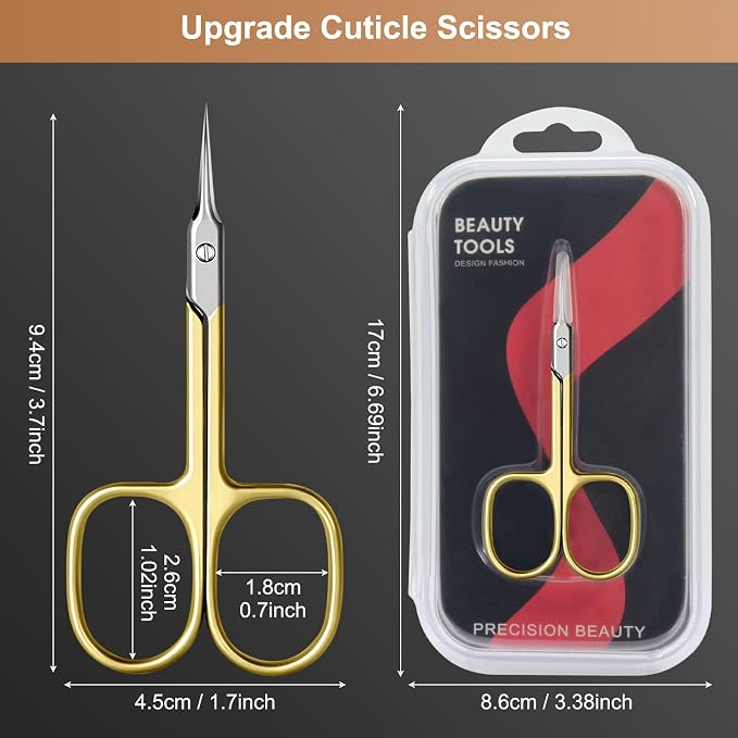 CGBE Cuticle Scissors Extra Fine Curved Blade, Super Slim Manicure Scissors - Image 6