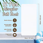 SmoothNovelty 12 Pack Microfiber Bath Towels Bulk 27'' x 60'' Oversized Beach - Image 2
