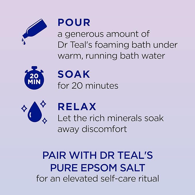 Dr Teal's Foaming Bath with Pure Epsom Salt, Sleep Blend with Melatonin - Image 3