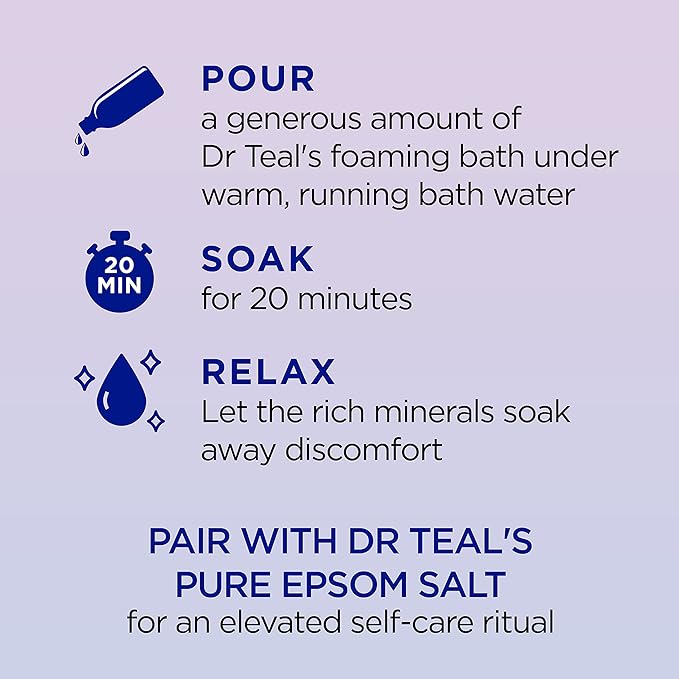Dr Teal's Foaming Bath with Pure Epsom Salt, Melatonin Sleep Soak with - Image 3