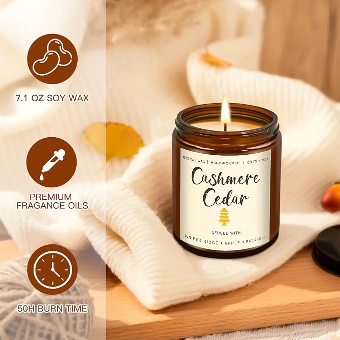 Candles for Home Scented, 6 x 3.5 oz Soy Wax & 150 Hours Long Lasting Fall - Image 4