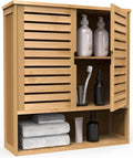 Bathroom Wall Cabinet, Bamboo Storage Cabinet Wall Mounted, Wall Hanging Cabinet by FoverOne