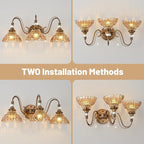 Vintage Bathroom Vanity Light, 3-Light Matte Antique Brass Finish Wall Sconce - Image 3