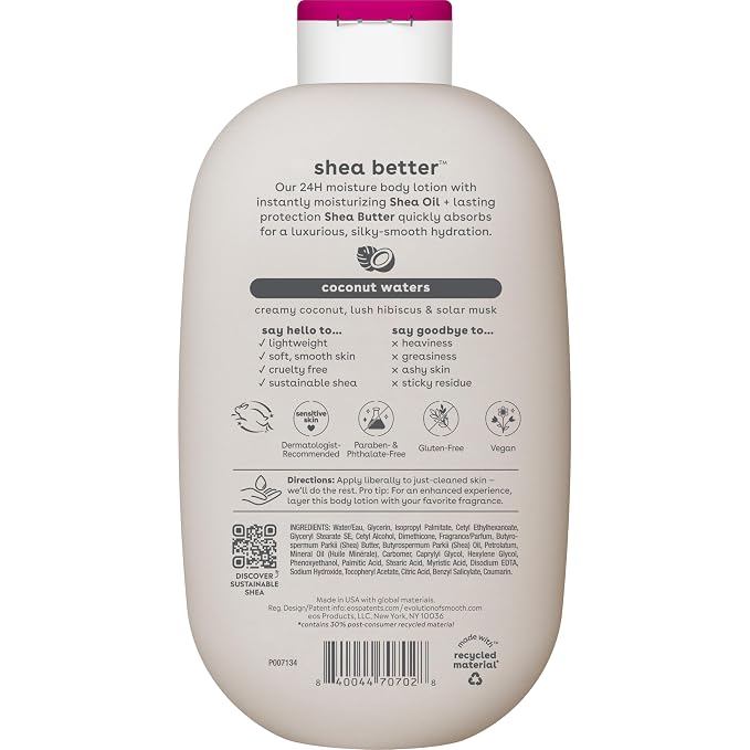 eos Shea Better Body Lotion Coconut Waters, 24-Hour Moisture Skin Care - Image 11