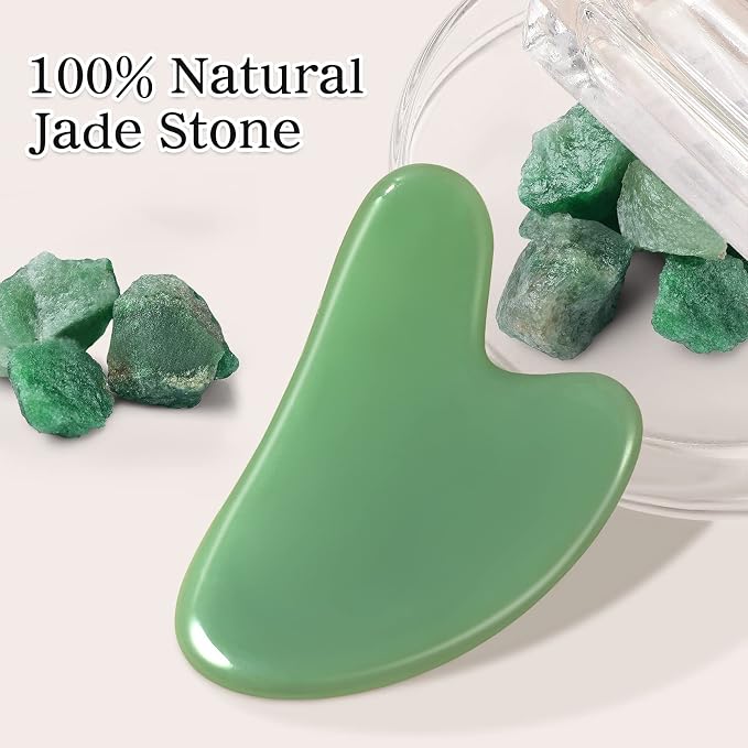 rosenice Gua Sha Facial Tools Guasha Tool Gua Sha Jade Stone Manual Massage - Image 2