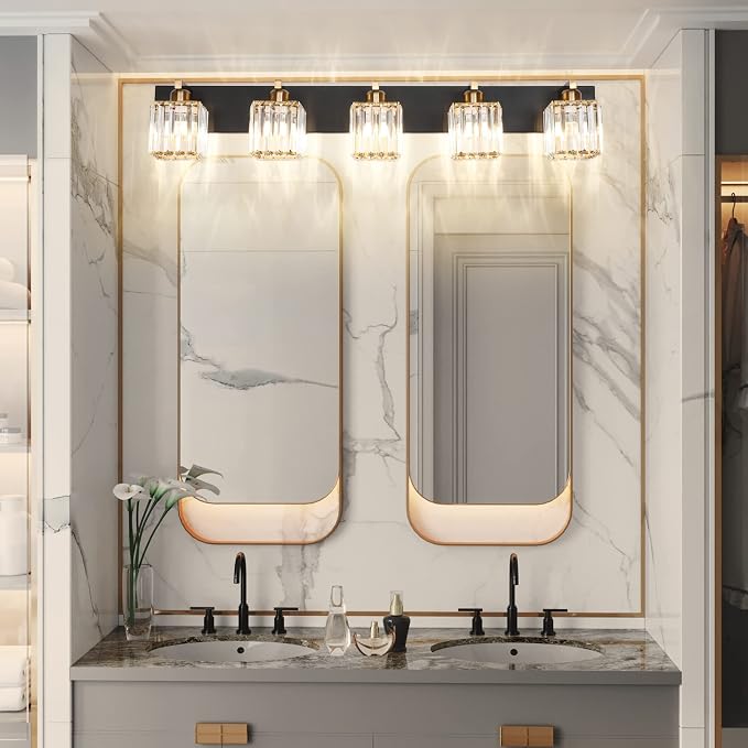 Aipsun Modern Vanity Light Bathroom Lighting Fixtures 5 Light Crystal Bathroom - Image 6