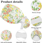 Scrub Caps Women Nursing Hats Floral Flowers - Image 4