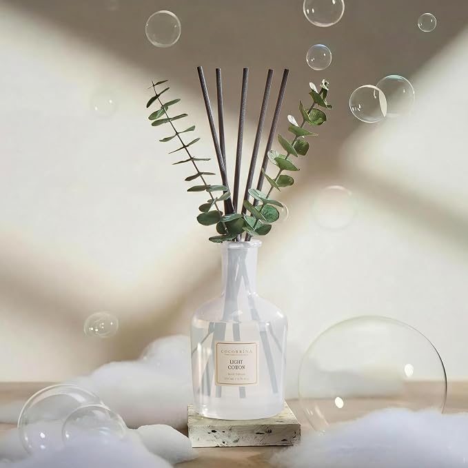 COCORRÍNA Light Cotton Reed Diffuser – 6.76 oz Essential Oil - Image 3