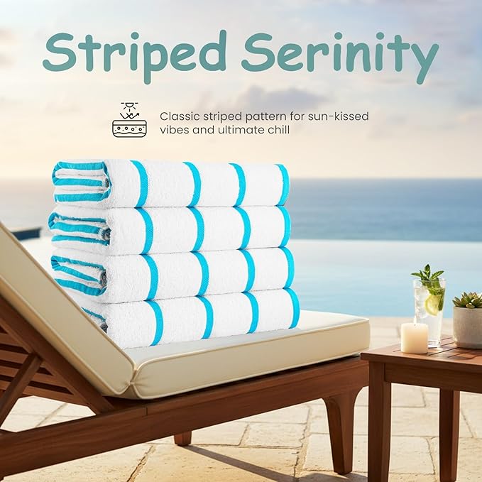CASA COPENHAGEN Cabana Pool 2Pcs 100% Egyptian Cotton XL Designer Bathsheet - Image 4