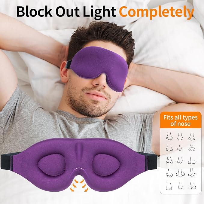 Sleep Mask, Upgraded Eyelash Friendly Night Blindfold - Image 3