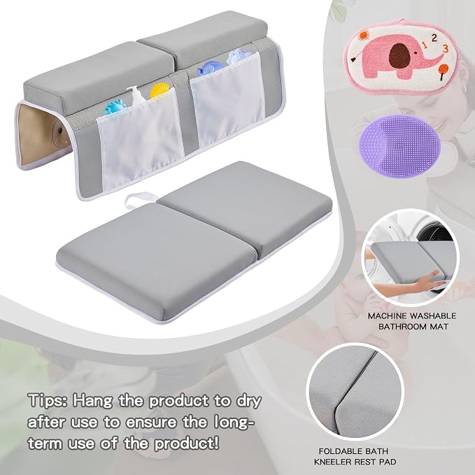 Bath Kneeler and Elbow Rest Pad Set, Thick Soft Quick Dry Bathtub Mat - Image 2