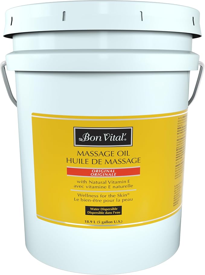 Bon Vital' Original Massage Oil, 5 Gallon Unscented Professional Massage Oil by BonVital