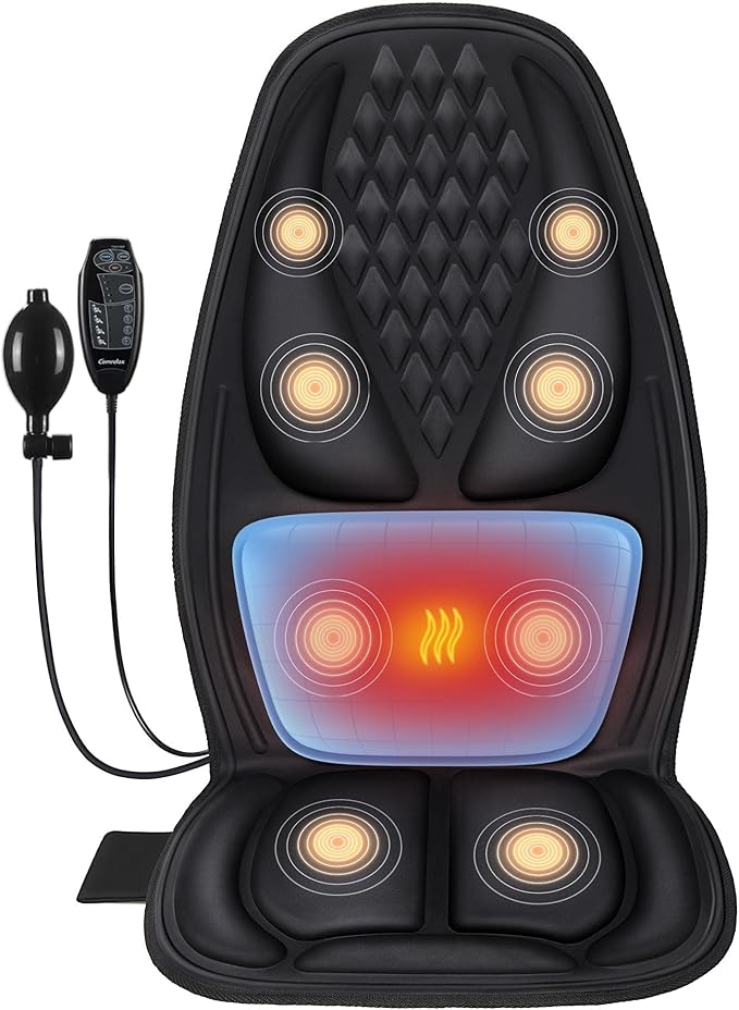 Back Massager with Heat with 8 Motors, Massage Chair Pad, Seat Massager with by COMRELAX