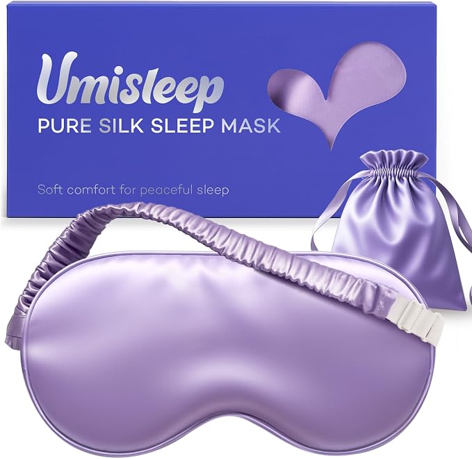 Umisleep Sleep Mask for 100% Pure Mulberry Silk, 22 Momme 6A Soft Eye Masks for by Umisleep