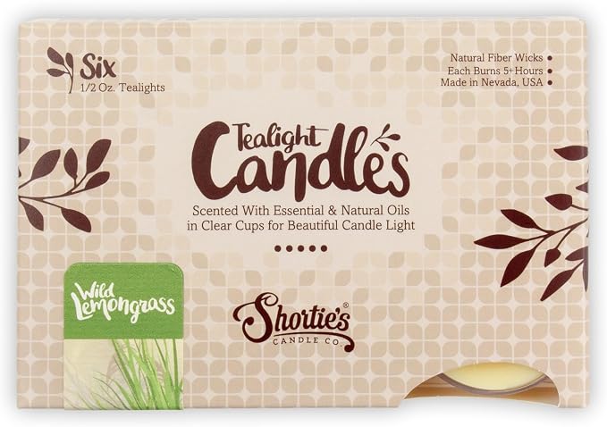 Shortie's Candle Company Wild Lemongrass Premium Tealight Candles - Image 2