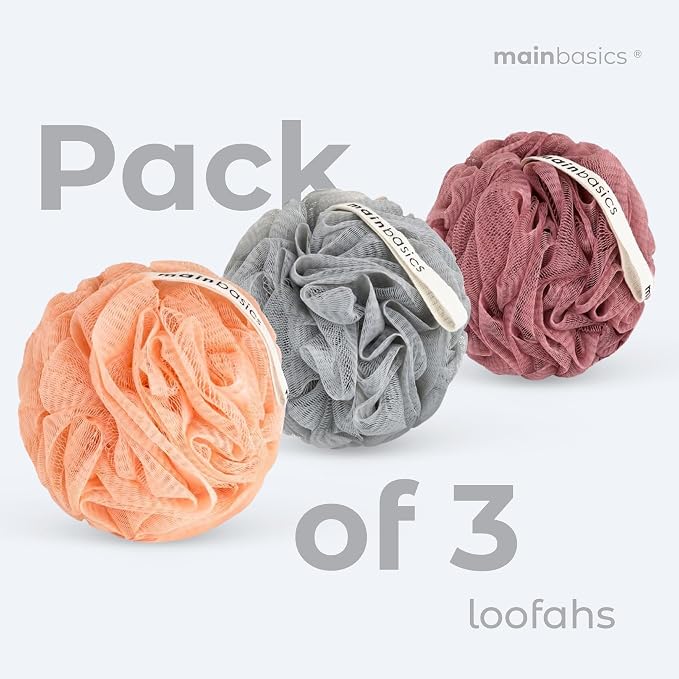MainBasics Bath Shower Loofah Sponge Pouf Body Scrubber Exfoliator Body Wash - Image 6