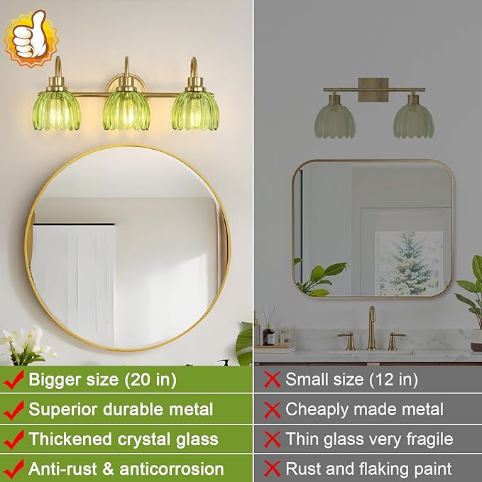 Bathroom Light Fixtures, Brushed Gold Vanity Lights - Image 2