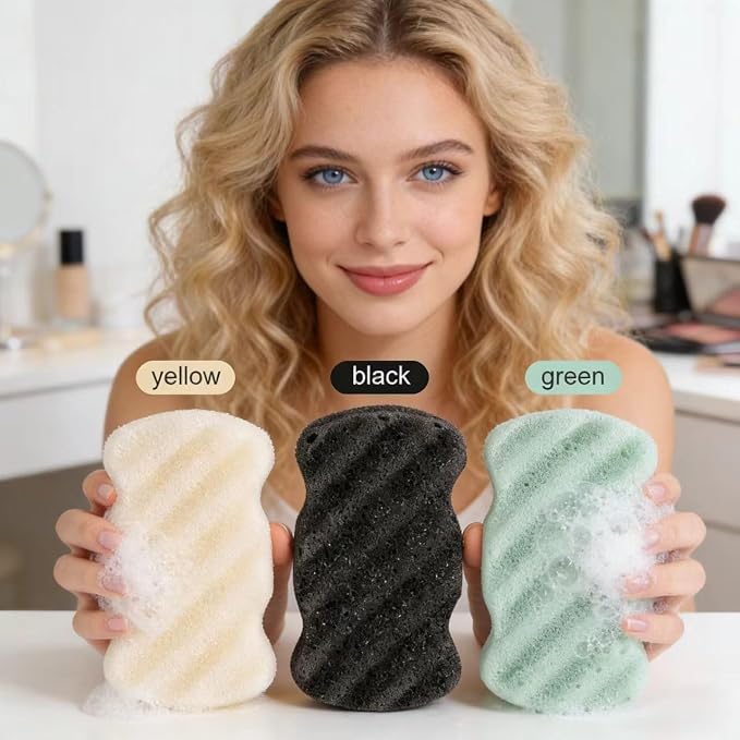 3 Pcs Natural Konjac Facial Sponges - Image 4