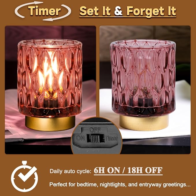 Battery Operated Table Lamps Timer, Mini Crystal Lamp - Image 8