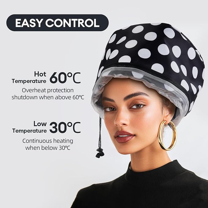 Electric Hair Steamer Cap with 2 Mode Temperature Control, Removable Washable - Image 4