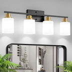 Ascher Bathroom Light Fixtures, 4-Light Vanity Light Over Mirror, Wall Lamp by Ascher