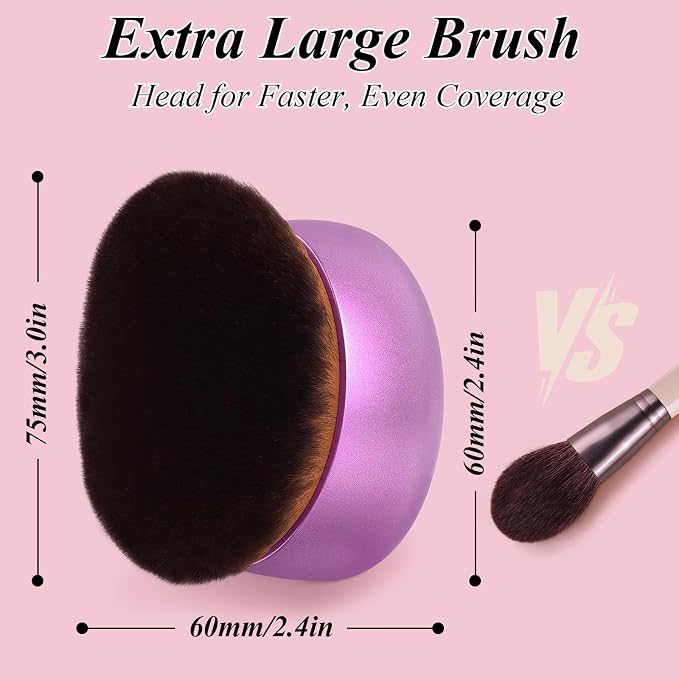 75MM Extra Large Self Tanner Kabuki Makeup Brush – Ultra Soft Dense Vegan - Image 3