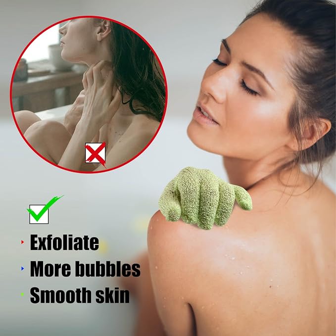 4 Pcs Shower Gloves, Exfoliating Gloves, Exfoliating Mitt, Exfoliating Body - Image 4