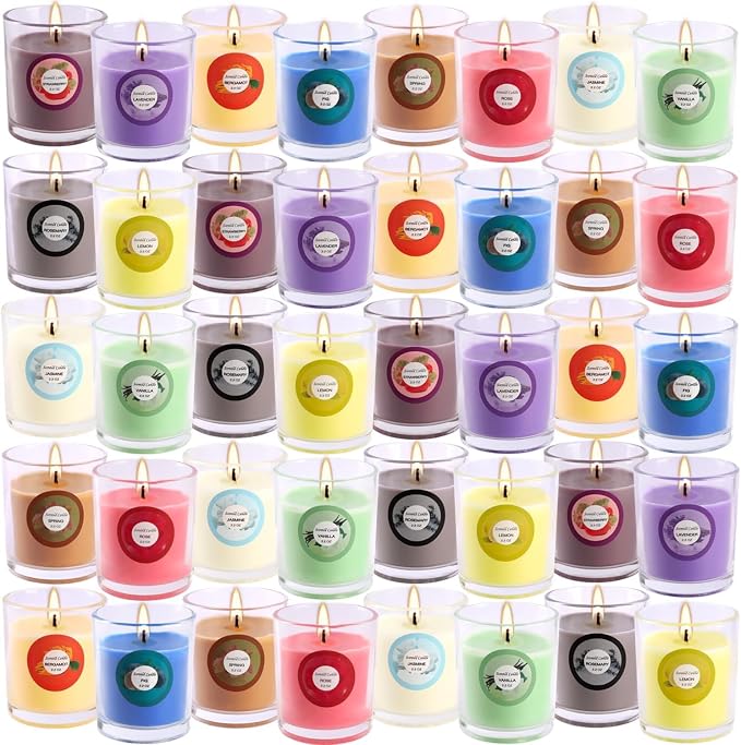WPONSZU 40pack Scented Candles Gift, Natural Soy Wax Jar Candles, Small - Image 8