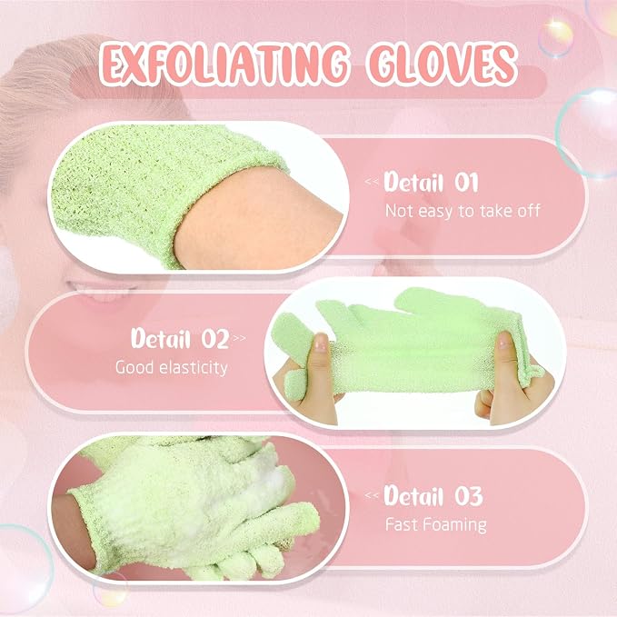 Didaey 104 Pcs Exfoliating Glove Bulk Shower Gloves - Image 3