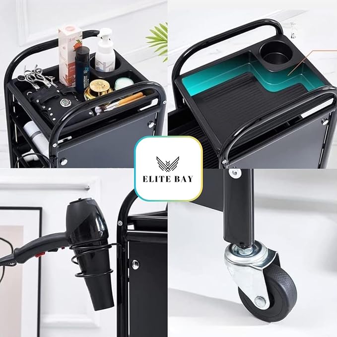 ELITE BAY-Hairdressing Trolley- Metal Salon Rolling Cart Organizer.Durable - Image 5