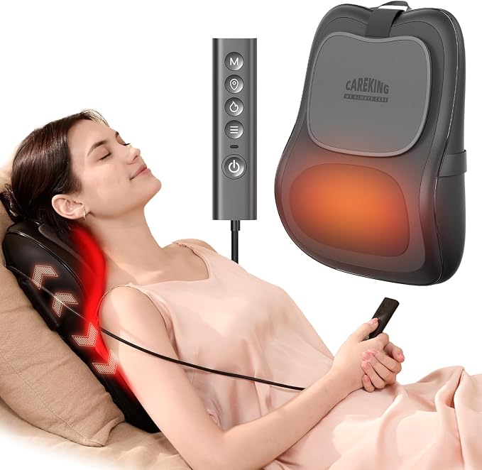 Back Massager with Heat, 3D Massage Pillow by CAREKING