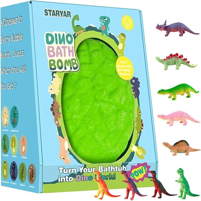 Bath Bombs for Kids with Surprise Dinosaur Toys Inside, XXXL Dinosaur Bath by STARYAR