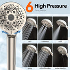 6-Setting Filtered Handheld Shower Head, JDO High Pressure Shower Head - Image 5