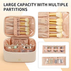 OCHEAL Beige Makeup Bag, Travel Makeup Organizer Bag, Large Capacity Cosmetic - Image 5