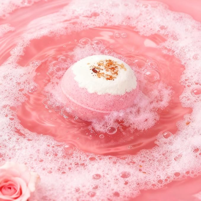 Bath Bombs Gift Set, Natural Floral Bath Bombs, Lemon Aromatherapy, Wife or - Image 4