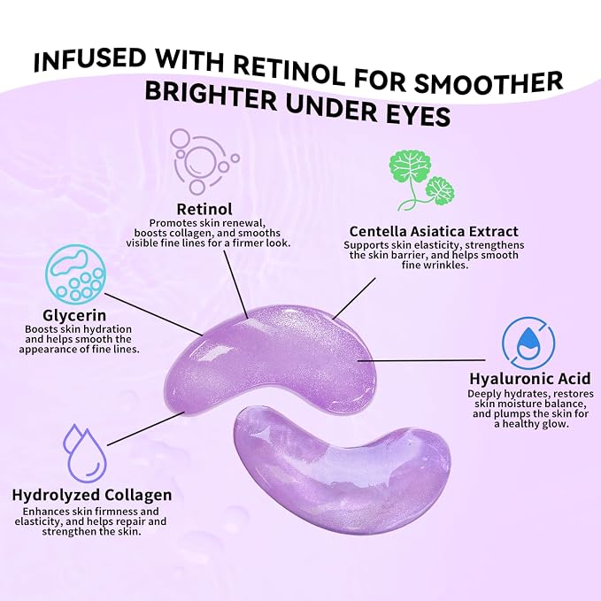Maskiss Retinol Under Eye Patches, Puffy Eyes & Wrinkles, Firming Collagen Eye - Image 4