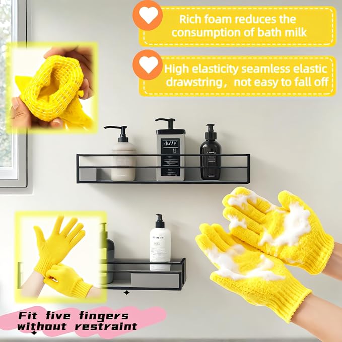 4-Pack SpaGlow Exfoliating Bath Gloves - Image 4